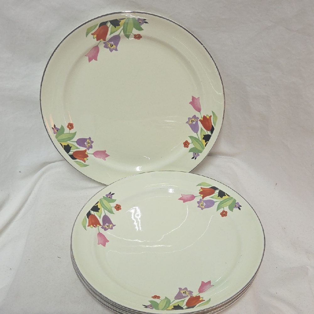 Hall  China ' Crocus' Dinnerware Pattern, Set Of 4 Plates